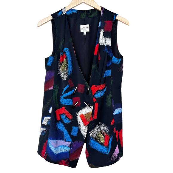 Armani Collezioni Multicolor Printed Vest Sz 6 - Picture 1 of 6